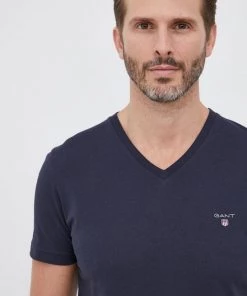 Ανδρικά Μπλουζάκια Βαμβακερό μπλουζάκι Gant ναυτικό μπλε -Εξοδος Gant Κατάστημα unnamed file 1038