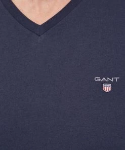 Ανδρικά Μπλουζάκια Βαμβακερό μπλουζάκι Gant ναυτικό μπλε -Εξοδος Gant Κατάστημα unnamed file 1039