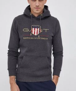 Ανδρικά Χωρίς φερμουάρ Μπλούζα Gant χρώμα: γκρι