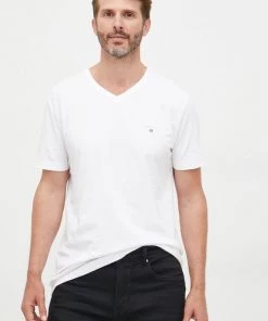 Ανδρικά Μπλουζάκια Βαμβακερό μπλουζάκι Gant άσπρο