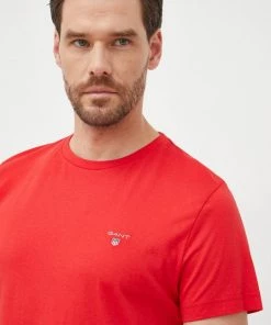 Ανδρικά Μπλουζάκια Βαμβακερό μπλουζάκι Gant κόκκινο -Εξοδος Gant Κατάστημα unnamed file 1076