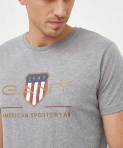 Ανδρικά Μπλουζάκια Βαμβακερό μπλουζάκι Gant γκρι -Εξοδος Gant Κατάστημα unnamed file 1081