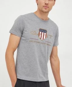 Ανδρικά Μπλουζάκια Μπλουζάκι Gant χρώμα: γκρι