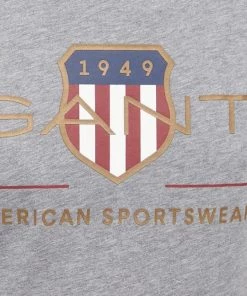 Ανδρικά Μπλουζάκια Μπλουζάκι Gant χρώμα: γκρι -Εξοδος Gant Κατάστημα unnamed file 1178