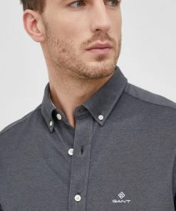 Ανδρικά Πουκάμισα Πουκάμισο Gant χρώμα: γκρι