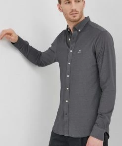 Ανδρικά Πουκάμισα Πουκάμισο Gant χρώμα: γκρι -Εξοδος Gant Κατάστημα unnamed file 1311