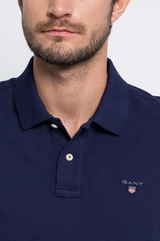 Ανδρικά Πόλο μπλουζάκια Βαμβακερό μπλουζάκι πόλο Gant ναυτικό μπλε 4 Ανδρικά Πόλο μπλουζάκια Βαμβακερό μπλουζάκι πόλο Gant ναυτικό μπλε - Image 4