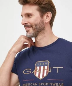 Ανδρικά Μπλουζάκια Βαμβακερό μπλουζάκι Gant ναυτικό μπλε -Εξοδος Gant Κατάστημα unnamed file 1356