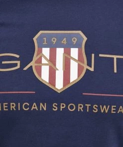 Ανδρικά Μπλουζάκια Βαμβακερό μπλουζάκι Gant ναυτικό μπλε -Εξοδος Gant Κατάστημα unnamed file 1357