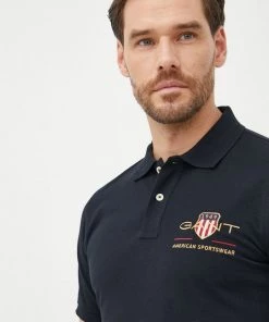 Ανδρικά Πόλο μπλουζάκια Βαμβακερό μπλουζάκι πόλο Gant μαύρο -Εξοδος Gant Κατάστημα unnamed file 1365