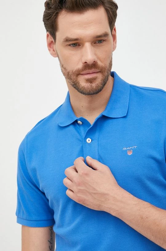 Ανδρικά Πόλο μπλουζάκια Βαμβακερό μπλουζάκι πόλο Gant ναυτικό μπλε 4 Ανδρικά Πόλο μπλουζάκια Βαμβακερό μπλουζάκι πόλο Gant ναυτικό μπλε - Image 4