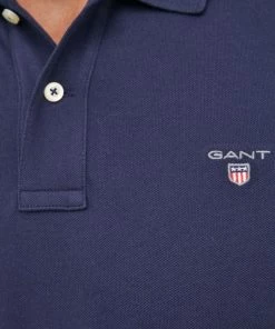 Ανδρικά Πόλο μπλουζάκια Βαμβακερό μπλουζάκι πόλο Gant ναυτικό μπλε -Εξοδος Gant Κατάστημα unnamed file 1475