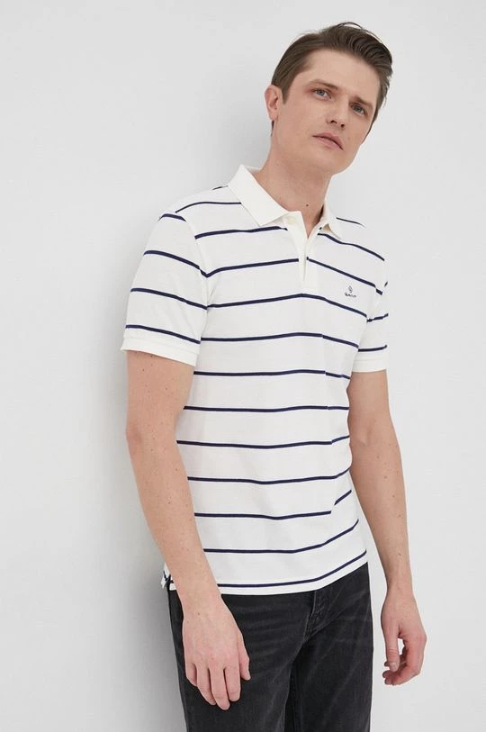 Ανδρικά Πόλο μπλουζάκια Βαμβακερό μπλουζάκι πόλο Gant μπεζ 4 Ανδρικά Πόλο μπλουζάκια Βαμβακερό μπλουζάκι πόλο Gant μπεζ - Image 4