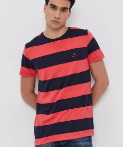 Ανδρικά Μπλουζάκια Βαμβακερό μπλουζάκι Gant ροζ