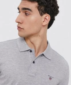Ανδρικά Πόλο μπλουζάκια Πόλο Gant χρώμα: γκρι -Εξοδος Gant Κατάστημα unnamed file 1547