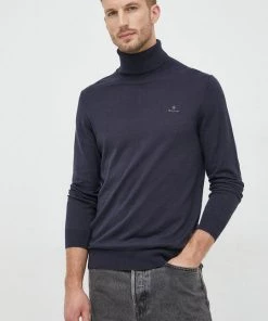 Ανδρικά Χωρίς φερμουάρ Πουλόβερ με προσθήκη μαλλιού Gant χρώμα: ναυτικό μπλε, -Εξοδος Gant Κατάστημα unnamed file 385