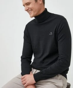 Ανδρικά Χωρίς φερμουάρ Πουλόβερ με προσθήκη μαλλιού Gant χρώμα: μαύρο, -Εξοδος Gant Κατάστημα unnamed file 391