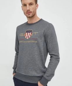 Ανδρικά Χωρίς φερμουάρ Μπλούζα Gant γκρι,