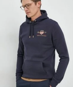 Εξοδος Gant Κατάστημα 15 Ανδρικά Χωρίς φερμουάρ Μπλούζα Gant ναυτικό μπλε, με κουκούλα