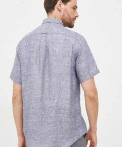 Ανδρικά Πουκάμισα Πουκάμισο από λινό Gant χρώμα: ναυτικό μπλε, -Εξοδος Gant Κατάστημα unnamed file 519