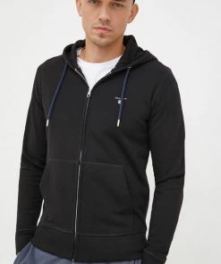 Ανδρικά Με φερμουάρ Μπλούζα Gant μαύρο,