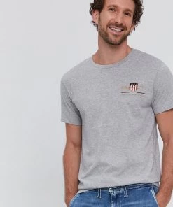 Ανδρικά Μπλουζάκια Μπλουζάκι Gant γκρι -Εξοδος Gant Κατάστημα unnamed file 610