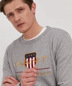 Ανδρικά Χωρίς φερμουάρ Μπλούζα Gant γκρι, -Εξοδος Gant Κατάστημα unnamed file 615