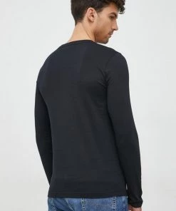 Ανδρικά Μακρυμάνικα Βαμβακερή μπλούζα με μακριά μανίκια Gant μαύρο -Εξοδος Gant Κατάστημα unnamed file 634