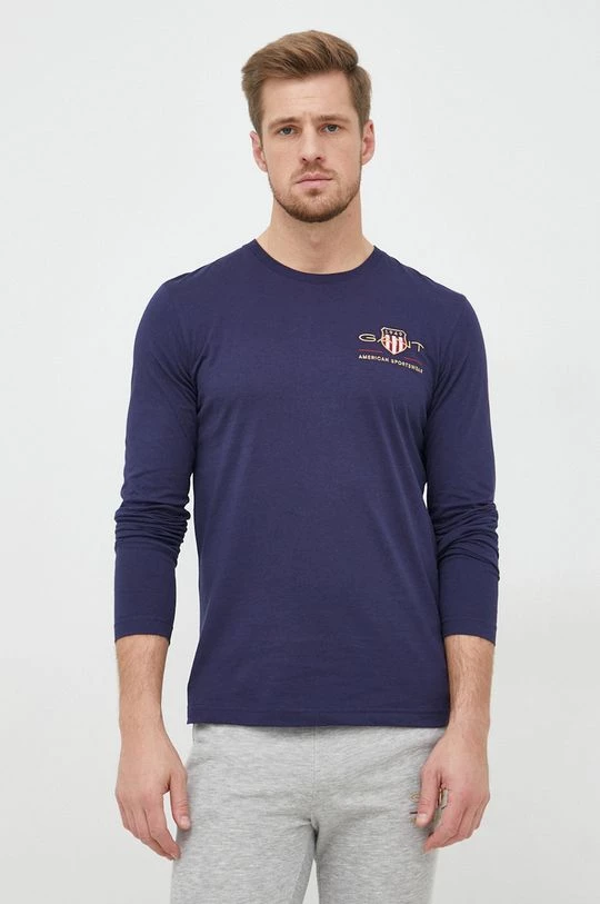 Ανδρικά Μακρυμάνικα Βαμβακερή μπλούζα με μακριά μανίκια Gant ναυτικό μπλε 4 Ανδρικά Μακρυμάνικα Βαμβακερή μπλούζα με μακριά μανίκια Gant ναυτικό μπλε - Image 4