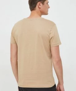 Ανδρικά Μπλουζάκια Βαμβακερό μπλουζάκι Gant μπεζ -Εξοδος Gant Κατάστημα unnamed file 684