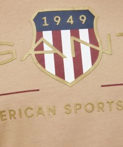 Ανδρικά Μπλουζάκια Βαμβακερό μπλουζάκι Gant μπεζ -Εξοδος Gant Κατάστημα unnamed file 686