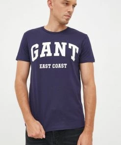 Ανδρικά Μπλουζάκια Βαμβακερό μπλουζάκι Gant ναυτικό μπλε