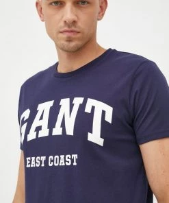 Ανδρικά Μπλουζάκια Βαμβακερό μπλουζάκι Gant ναυτικό μπλε -Εξοδος Gant Κατάστημα unnamed file 730