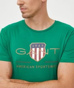 Ανδρικά Μπλουζάκια Βαμβακερό μπλουζάκι Gant πράσινο -Εξοδος Gant Κατάστημα unnamed file 740