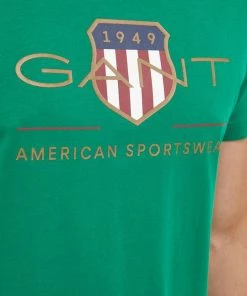 Ανδρικά Μπλουζάκια Βαμβακερό μπλουζάκι Gant πράσινο -Εξοδος Gant Κατάστημα unnamed file 741