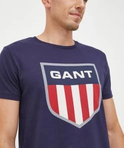 Ανδρικά Μπλουζάκια Βαμβακερό μπλουζάκι Gant ναυτικό μπλε -Εξοδος Gant Κατάστημα unnamed file 745