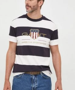 Ανδρικά Μπλουζάκια Βαμβακερό μπλουζάκι Gant ναυτικό μπλε -Εξοδος Gant Κατάστημα unnamed file 912