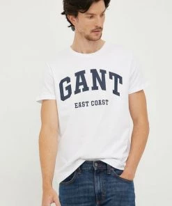 Ανδρικά Μπλουζάκια Βαμβακερό μπλουζάκι Gant άσπρο