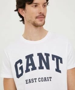 Ανδρικά Μπλουζάκια Βαμβακερό μπλουζάκι Gant άσπρο -Εξοδος Gant Κατάστημα unnamed file 922